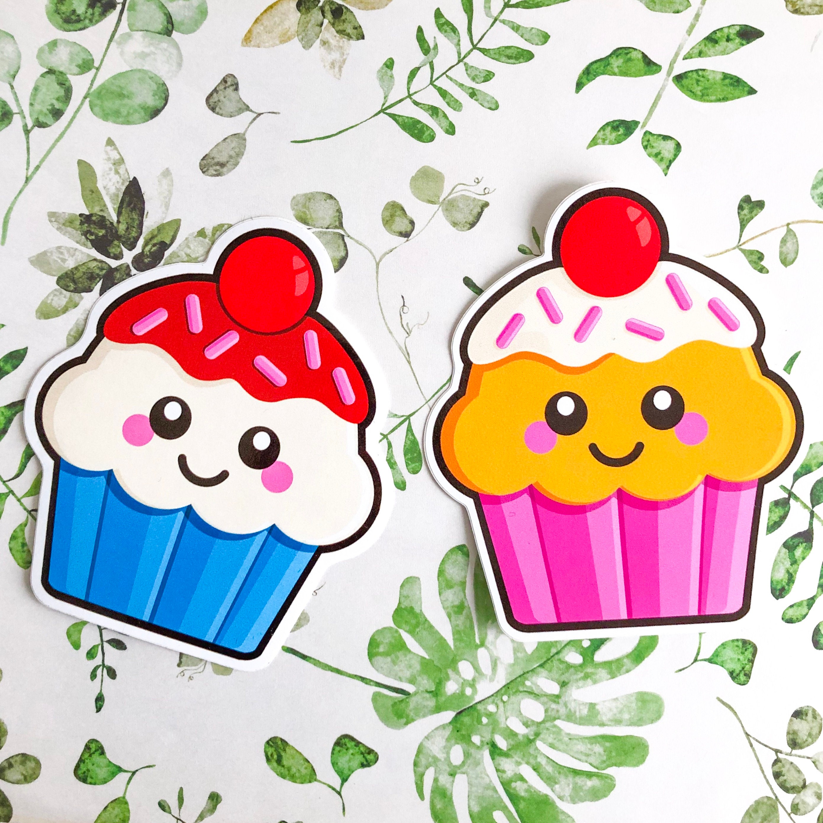 Cute Cupcake Sticker - hollymarshmallow