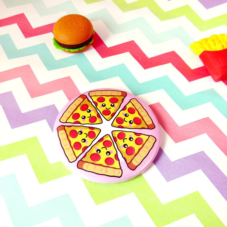 Pizza Fridge 58mm cute pizza slices happy pizza Etsy