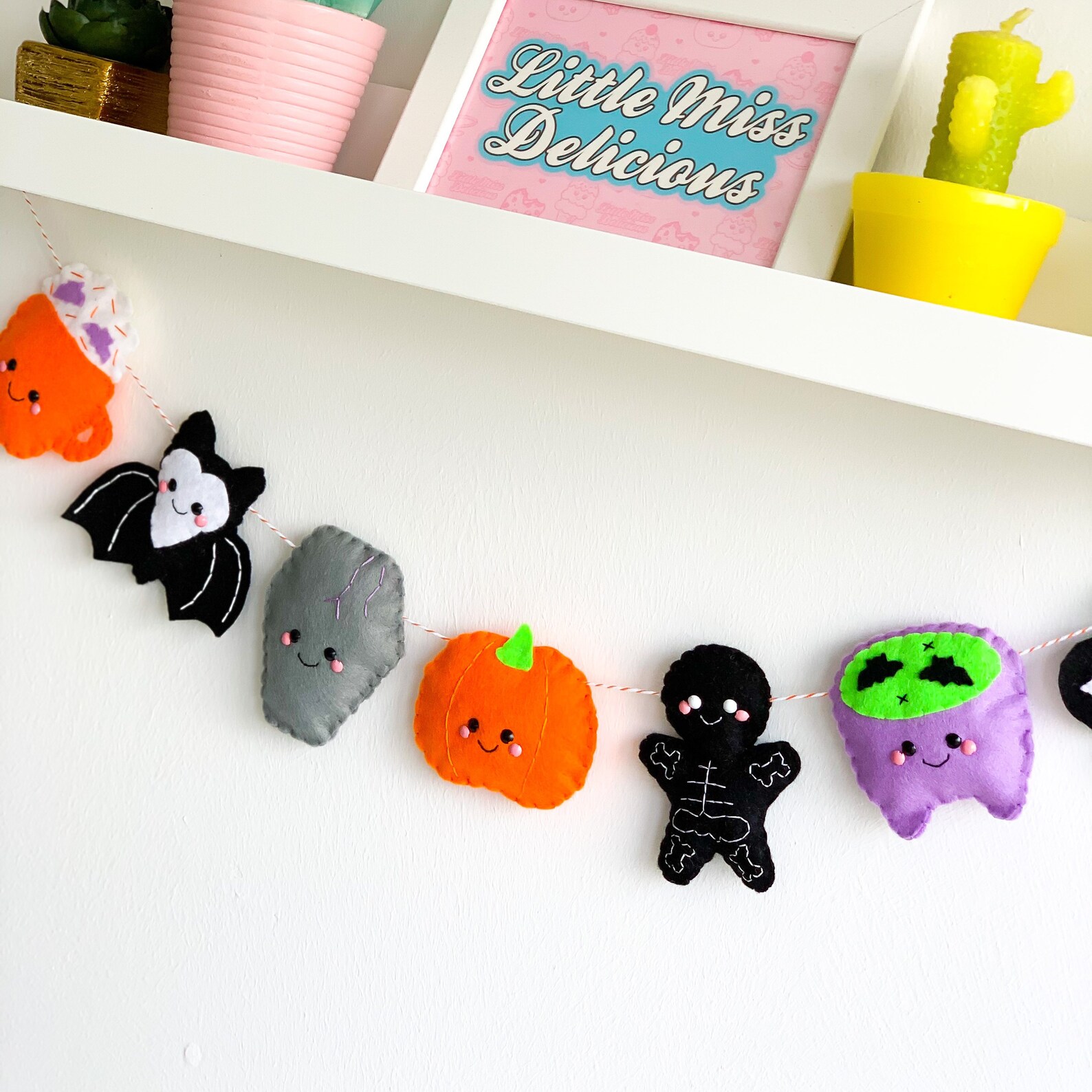 Halloween Felt Garland Halloween Home Decor Spooky Felt Etsy