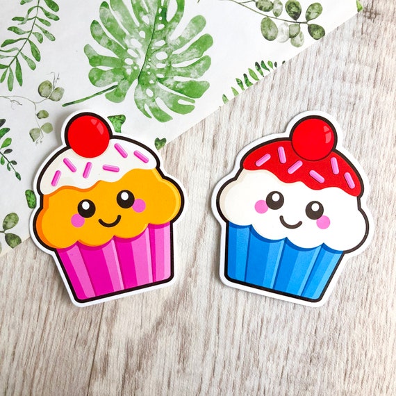 Kawaii Cupcake Stickers · Creative Fabrica