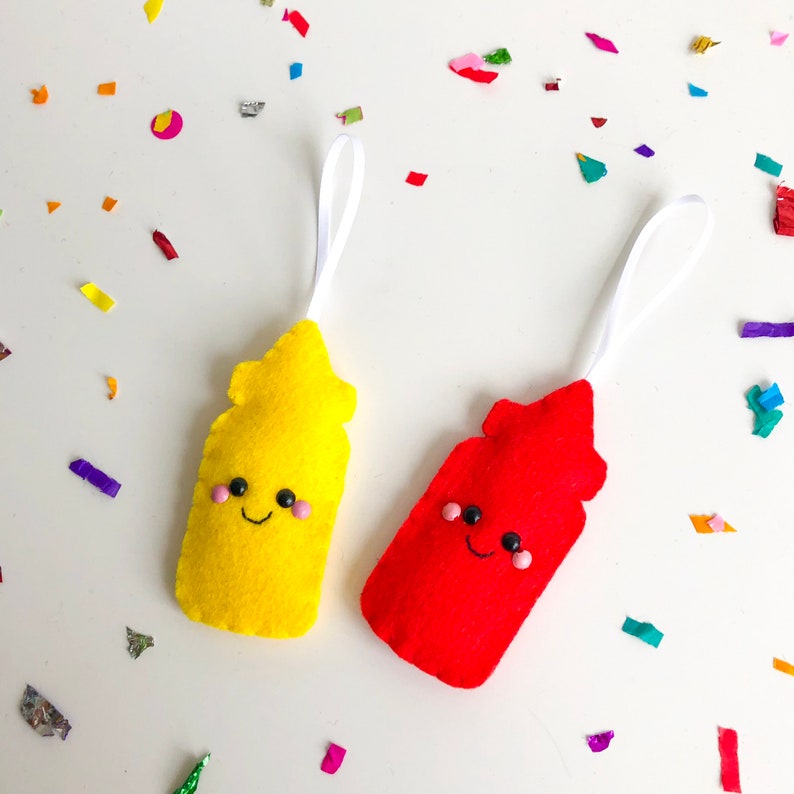 Sauce Bottle Decoration Ketchup and Mustard Ornament Funny Etsy