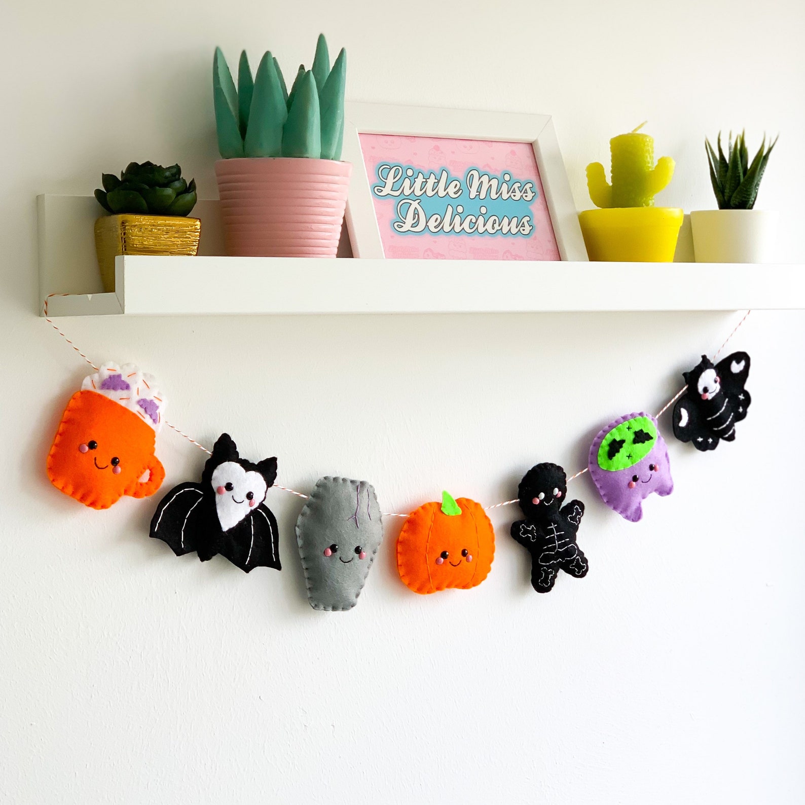 Halloween Felt Garland Halloween Home Decor Spooky Felt Etsy