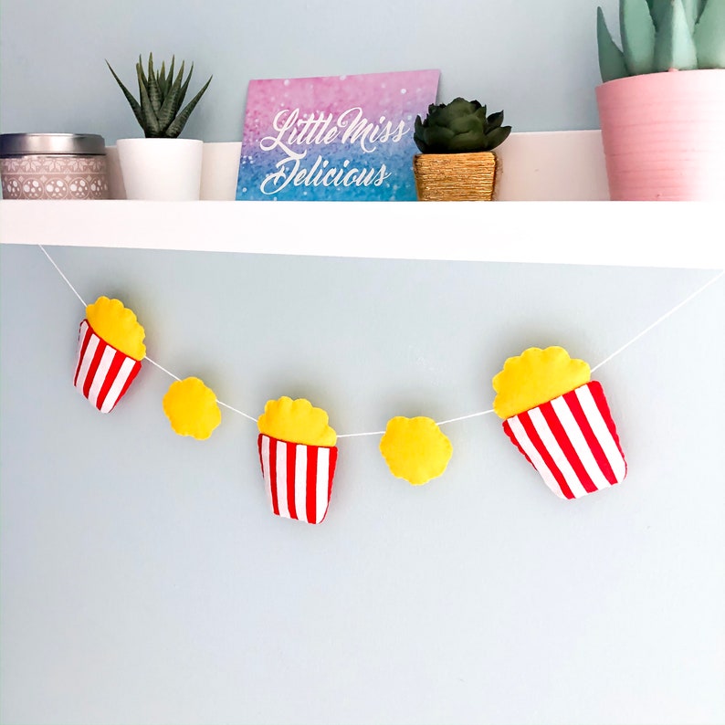 Popcorn Felt Garland Cute Wall Hanging Fast Food Bunting Etsy
