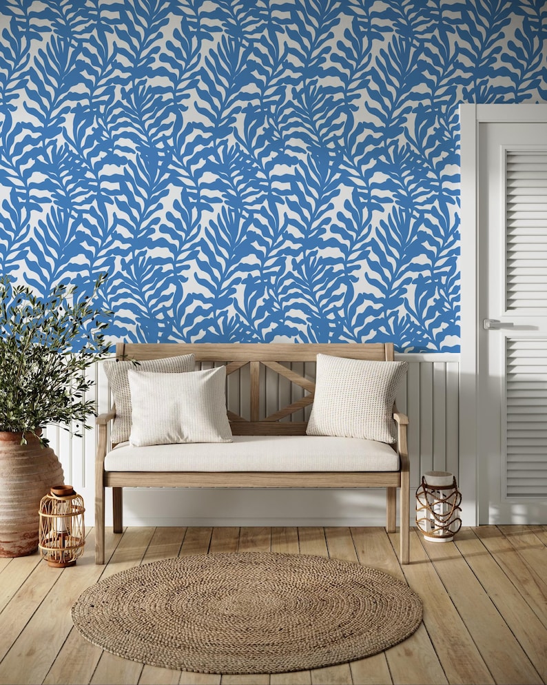 Deep Blue Coastal Wallpaper: Peel and Stick Nautical Wall Mural image 4