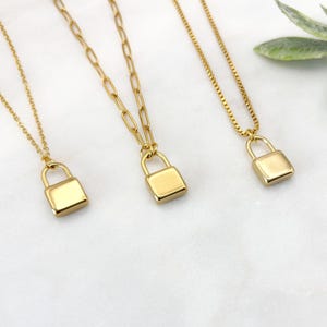 Collar con candado de oro / El collar con candado simboliza amor, compromiso y seguridad / Corazón "encerrado" para alguien / Lazos inquebrantables