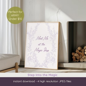 BTS Magic Shop Print, Kpop Lyric Wall Art, Purple Aesthetic Poster, Digital Download Kpop Art, BTS ARMY Gift Idea