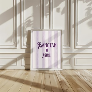 BTS Wall Art Printable, K-pop Digital Download, ARMY Decor, Purple BTS Poster, K-pop Fan Art, Instant Download Gift for Her
