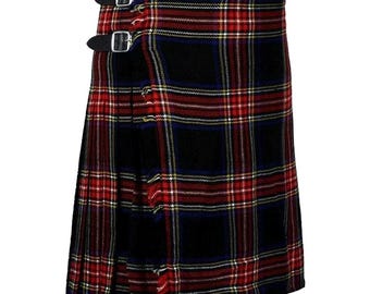Clan Black Stewart Tartan Kilt- Handmade Scottish Tartan Kilts