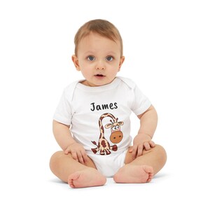 Giraffe Design and Funny Saying, Personalized with own name, Infant Jumpsuit, Baby Romper, Onesie Bodysuit, Baby Shower Gift, Newborn Outfit