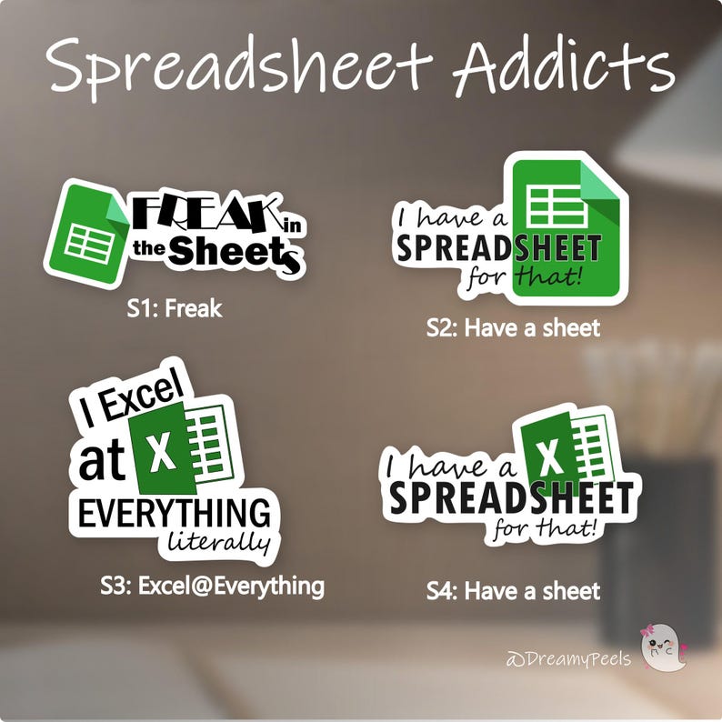 Stickers for Spreadsheet Addicts | Office, Teacher & College Student ...