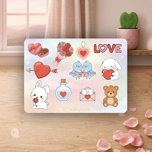 Love Themed Sticker Sheet – Bunnies, Bears, Birds & Love Potion