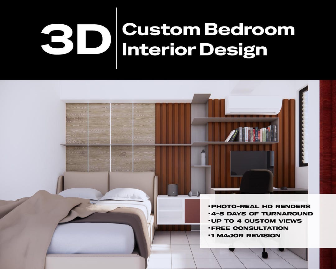 Custom Bedroom Makeover: 3D Home Interior Render Design - Etsy