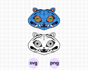 Derpy Tiger: Diseño colorido en SVG/PNG/compatible con Cricut y Canva
