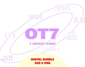 OT7 Bundle: 7 Designs in SVG | PNG | Cricut & Canva Compatible