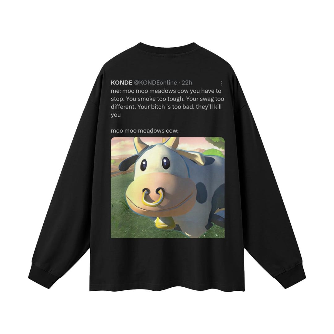 Moo Moo Meadows Cow [back of Shirt] - Long Sleeve - Etsy