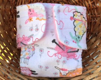 Baby Doll Diaper - Knitting Sheep - Size Small