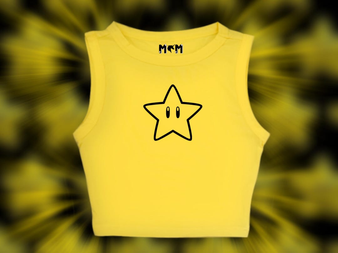 Super Star Crop Tank, Nintendo Inspired Crop Top, Mario Crop Tank Top, Epic Universe - Etsy