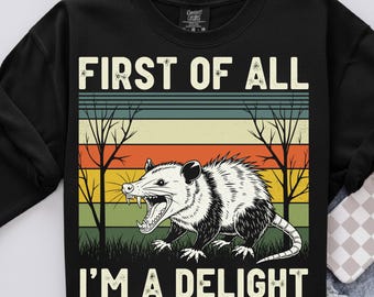 Lustiges Opossum SVG PNG, Wütendes Opossum svg, zuallererst bin ich eine Freude, zuallererst bin ich eine Freude, lustiges Opossum, Opossum Liebhaber Png