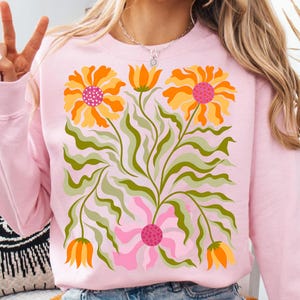 Boho Wildflowers PNG, Floral Brushstroke Png, Spring Floral Png, Retro Summer Png, Mama Flowers Png, Boho Floral Sublimation DTF