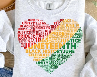 Juneteenth Heart PNG, Black History Design (300 DPI)