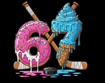 Hockey Six Seven Ice Cream Drip Png, , 6 7 Hockey Game Day Png, Six Seven Png, Viral Funny 67 Png , Game Day Png, Six Seven Ice Cream Svg