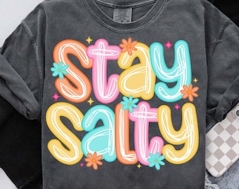 Restez salé PNG, design estival à carreaux BCBG (téléchargement numérique)