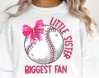 Hermana del béisbol PNG, Hermana pequeña, la mayor fan, diseño de sublimación (300 DPI)