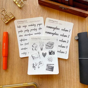commonplace sticker sheets, journal stickers, planner stickers, scrapbook stickers, bujo stickers, cute stickers