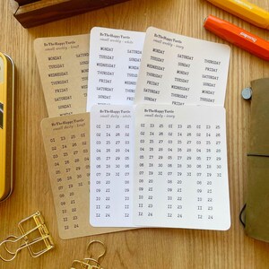 small weekly & daily 2 sticker sheets, journal stickers, planner stickers, scrapbook stickers, bujo stickers, cute stickers