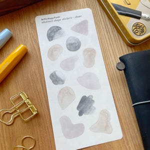 abstract shapes stone sticker sheet, journal stickers, planner stickers, scrapbook stickers, bujo stickers, cute stickers, vintage stickers