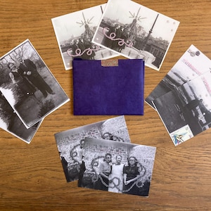 Lot de 8 cartes postales photo vintage à broder