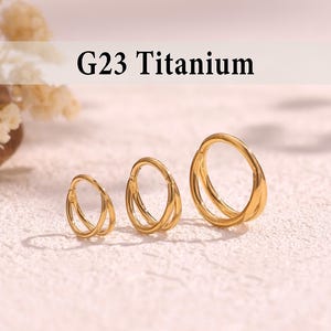 20G/18G/16G Titanium Twin Hoop, Septum Clicker Ring, Hinged Segment Nose Ring, Daith Hoop, Helix Earring Hoop , Cartilage Hoop, Tragus Hoop