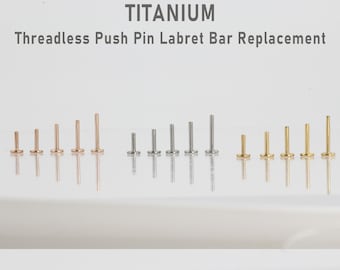 16G/18G/20G Titanium Threadless Push Pin Bar Post, Parts and Back replacements