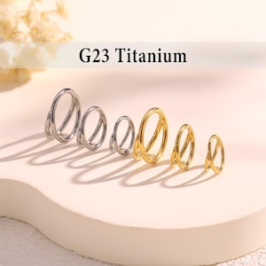 20G/18G/16G Titanium Double Hinge Hoop, Septum Clicker Ring, Hinged Segment Nose Ring, Daith Hoop, Hoop Earrings, Cartilage Hoop,Tragus Hoop