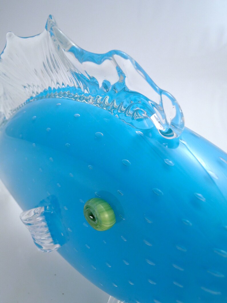 Hand Blown Glass Turquoise Fish