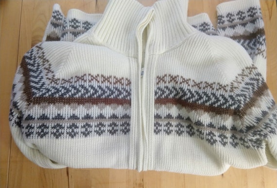 New England Vintage Winter Zip Up Cardigan Sweate… - image 8