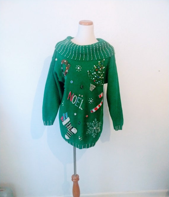 Sassy Ugly Christmas Sweater - Intricate Beading -