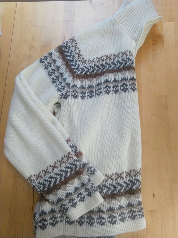 New England Vintage Winter Zip Up Cardigan Sweate… - image 7
