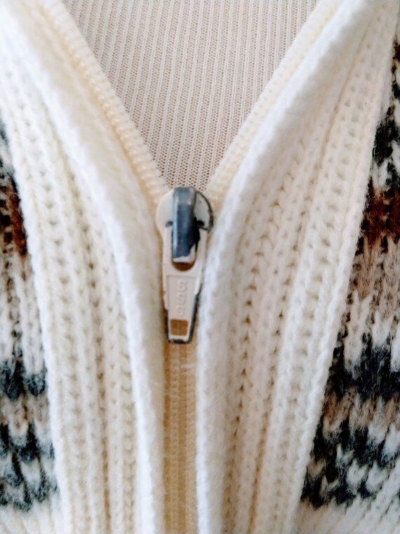 New England Vintage Winter Zip Up Cardigan Sweate… - image 9