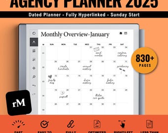 Notevole-TheAgencyDailyPlanner2025 pianificatore per destri e mancini