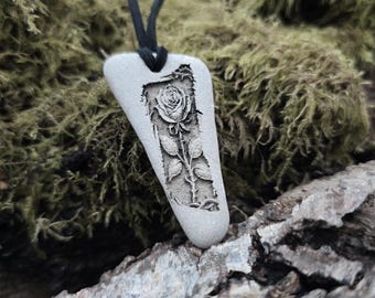 Whispering Rose – Woodland Grace Pendant. Nature Amulet • Dual-Sided Talisman