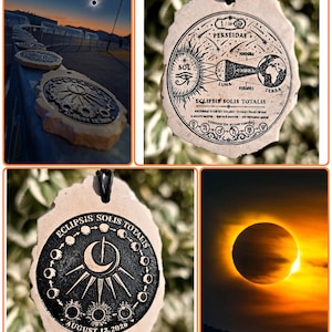 2026 Total Solar Eclipse COLLECTIBLE Light Charged Talisman | 1 of 26 Limited Edition | Engraved Stone Pendant | August 12 Celestial Keepsak