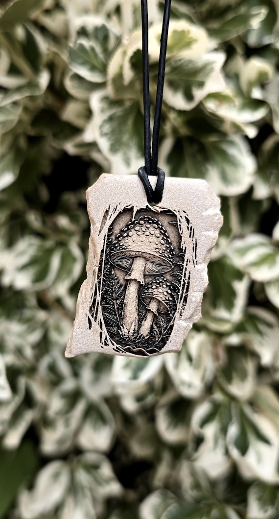 Amanita Muscaria / Muscimol – The Forest Trickster Double-Sided Shamanic Amulet • Amanita  Molecule Engraving
