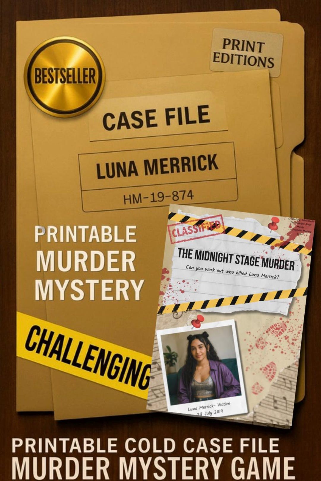 Printable Murder Mystery Game | Cold Case File | Festival Detective ...