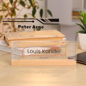 Desk Name Plate Set Personalized Acrylic Name Sign New Job Gift Custom Name Plaque for Office Decor Personalized Gift Nameplate for Boss
