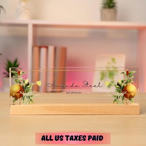 Customized Desk Name Plate Office Decor for Women Personalized Nameplate Acrylic Name Sign for Desk Unique Gift Idea Acrylic Name Block