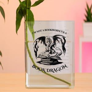 Custom Book Vase Personalized Gift for Book Lovers Acrylic Book Vase for Flowers Unique Literary Decor Gift Idea for Readers Bookish Decor