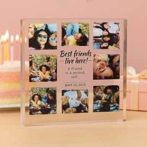 Best Friend Birthday Gift Personalized Acrylic Photo Block Custom Picture Plaque Gift Idea for Bestie Unique Memory Gift for Friend