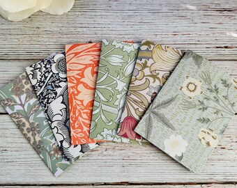 William Morris Floral Mini File Folders for Junk Journals, Scrapbook Accessories, Paper Embellishments
