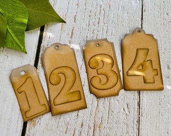 Vintage Inspired Numbered Tags, Kraft Paper, Cottagecore Journal Accents